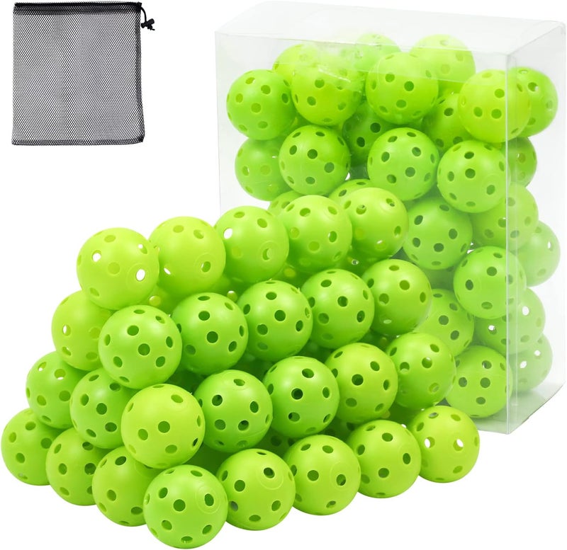 Bac-kitchen Plastic Golf Balls Practice Limited Flight Golf Training Ball Hollow Swing Practice Indoor Golf Balls with Mesh Drawstring Bag for Backyard Driving Range or Outdoor - Image 1